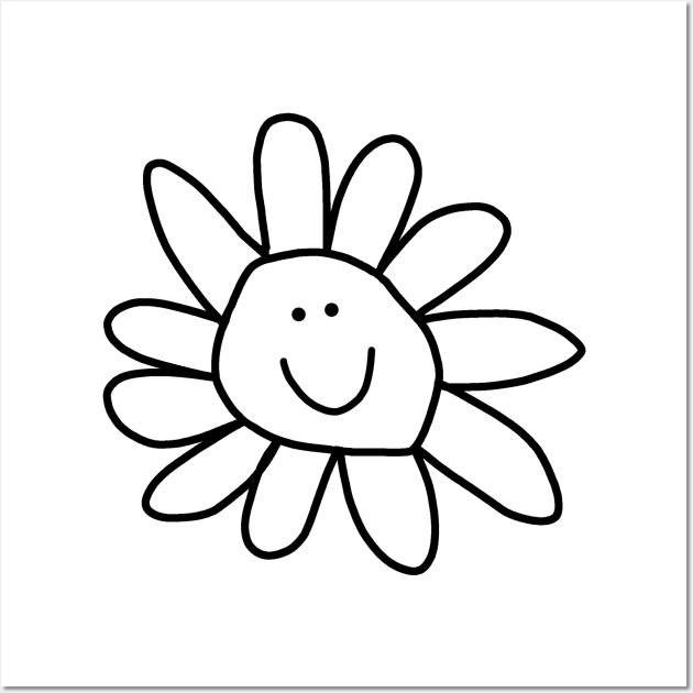 Daisy Doodle Flower Wall Art by ellenhenryart